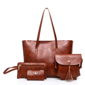 Bolsa Feminina De Pu Simples (conjunto De 4 Bolsas)