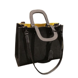 Bolsa De Mão Occident Style Cor Sólida Camurça