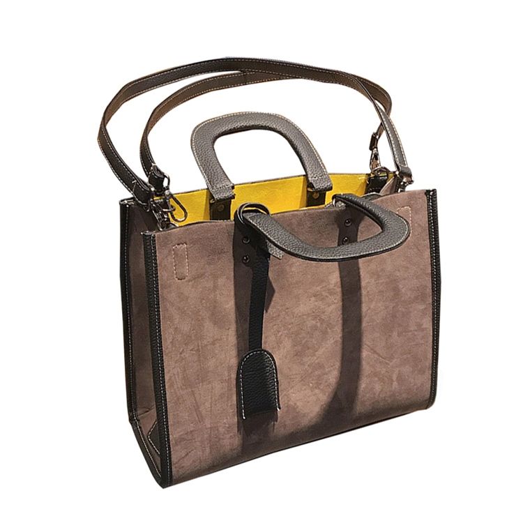 Bolsa De Mão Occident Style Cor Sólida Camurça