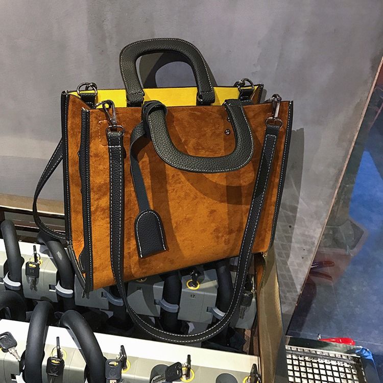 Bolsa De Mão Occident Style Cor Sólida Camurça
