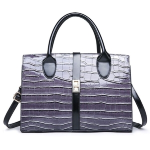 Bolsa De Mão Quadrada Com Trava Alligator Pu