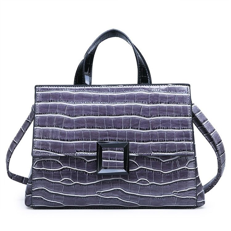 Bolsa De Mão Quadrada De Jacaré Pu