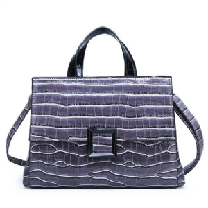 Bolsa De Mão Quadrada De Jacaré Pu