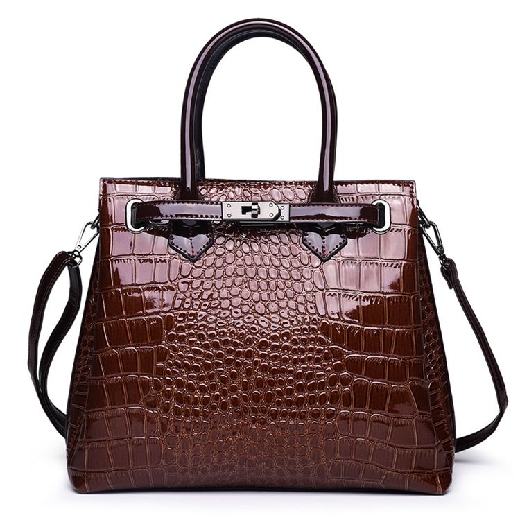 Bolsa De Mão Retangular De Crocodilo Em Pu Decorada Com Cinto