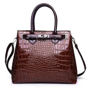 Bolsa De Mão Retangular De Crocodilo Em Pu Decorada Com Cinto