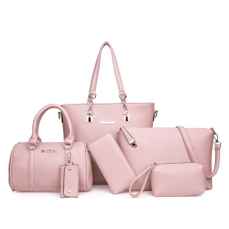 Bolsa Moderna De Cor Sólida Well-match (conjunto De 6 Bolsas)