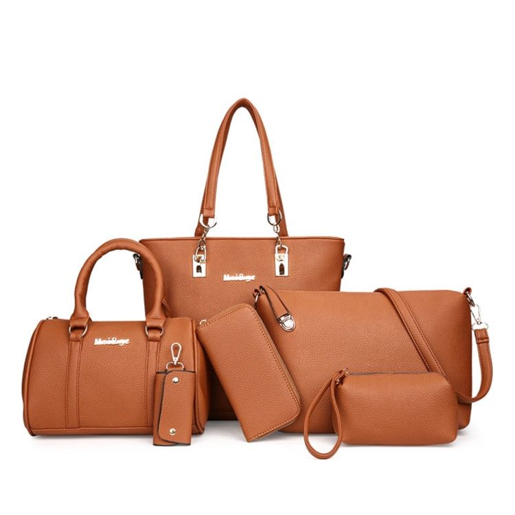 Bolsa Moderna De Cor Sólida Well-match (conjunto De 6 Bolsas)