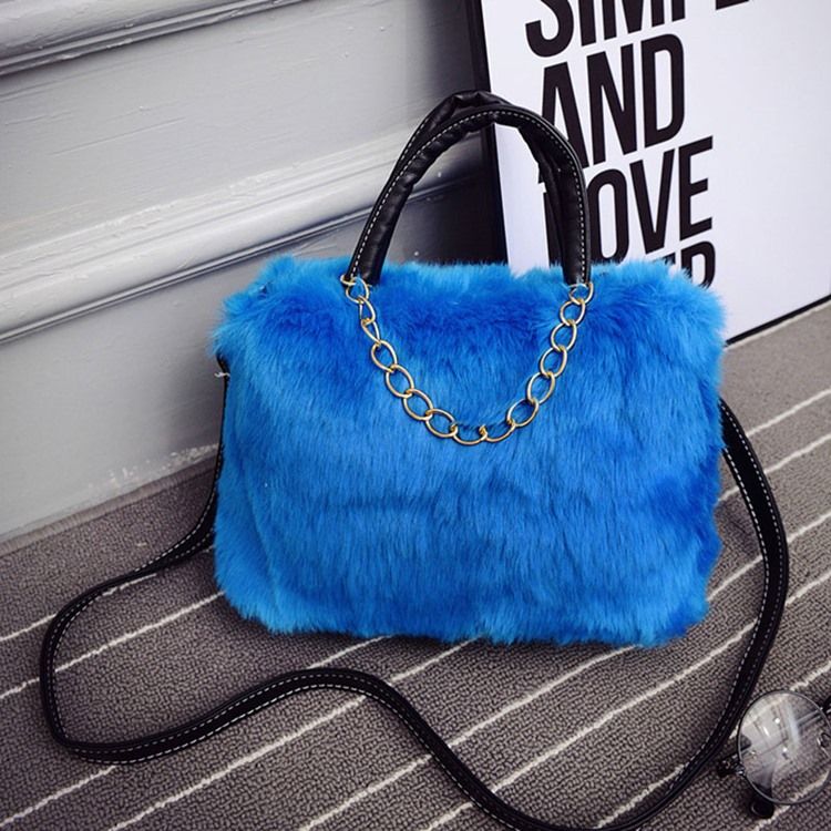 Bolsa De Pelúcia Estilo Coreano Em Cor Sólida