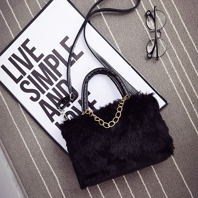 Bolsa De Pelúcia Estilo Coreano Em Cor Sólida