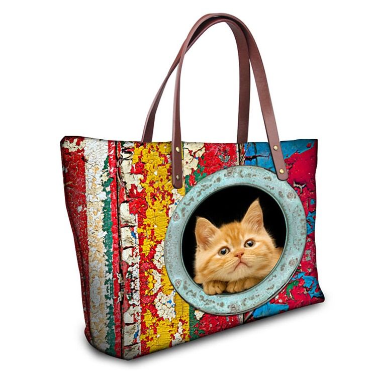 Bolsa À Prova D'água De Nylon Com Padrão Animal De Estimação 3d