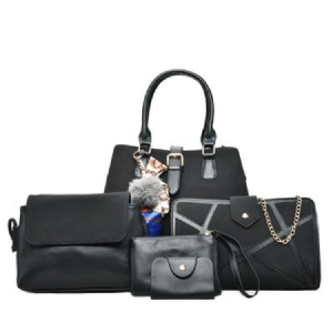 Bolsa De Pu De Cor Sólida Estilo Occident (5 Bolsas)