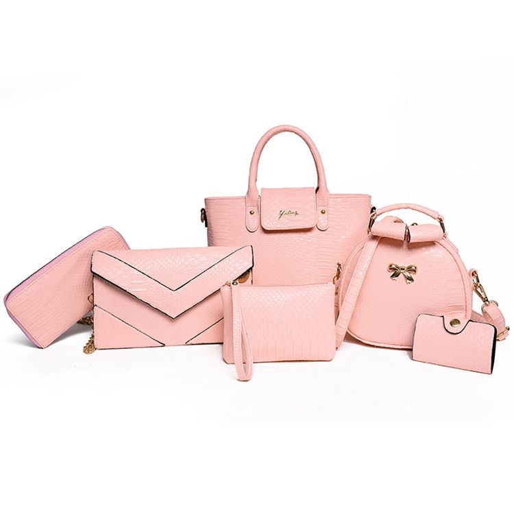 Bolsas Casuais Com Gravura Em Croco (6 Bolsas)