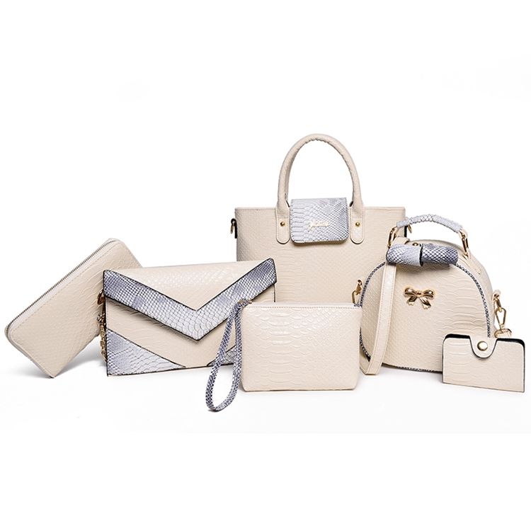 Bolsas Casuais Com Gravura Em Croco (6 Bolsas)