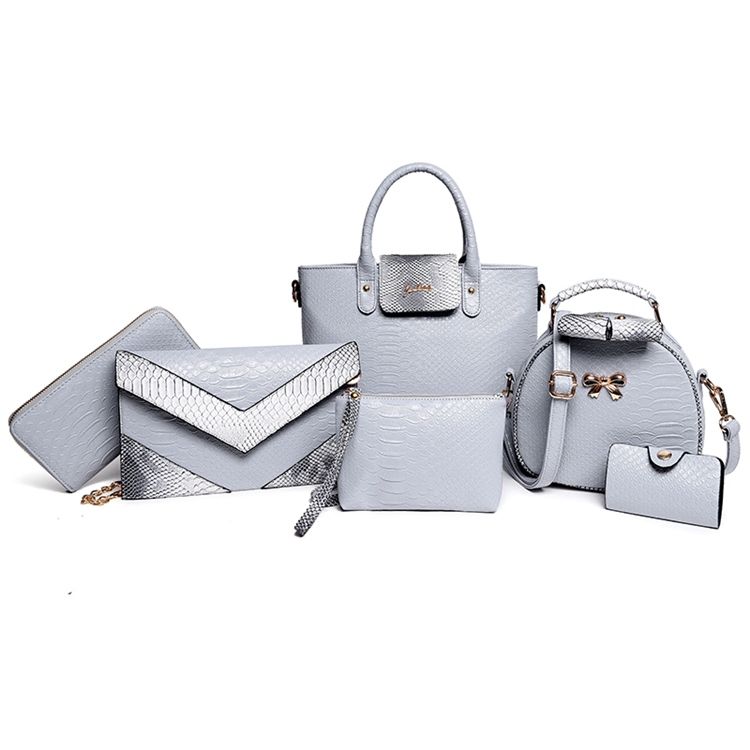 Bolsas Casuais Com Gravura Em Croco (6 Bolsas)