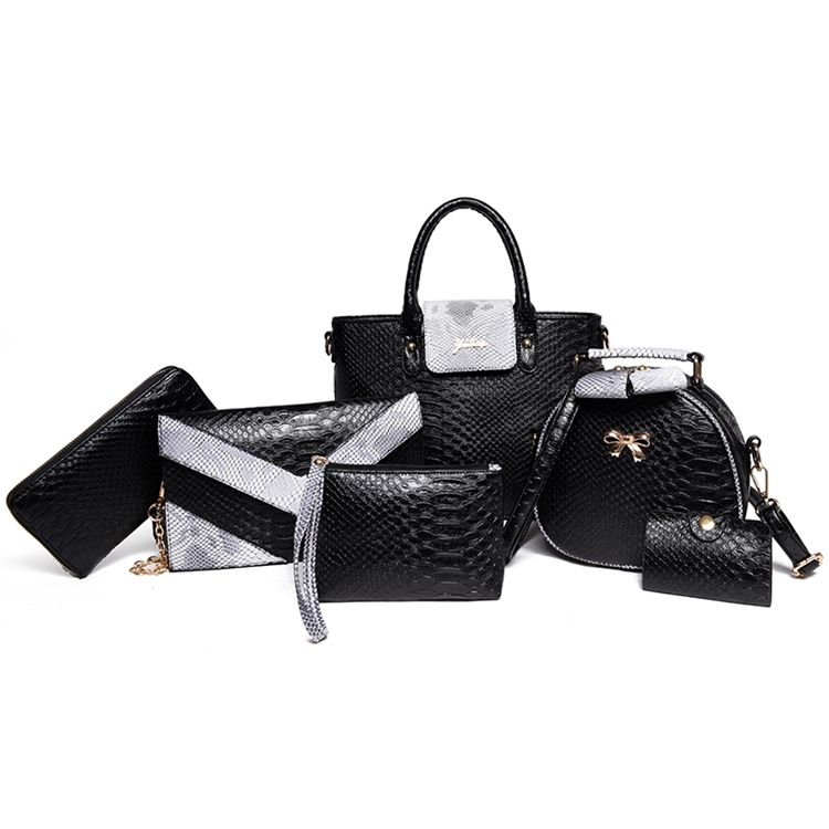 Bolsas Casuais Com Gravura Em Croco (6 Bolsas)