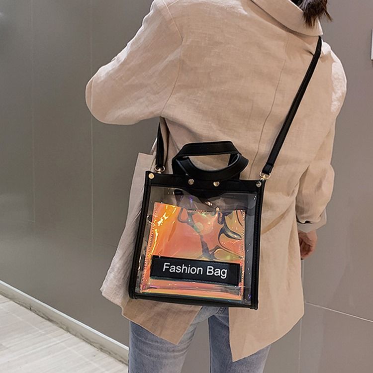 Bolsas De Mão Quadradas Com Cartas De Linha