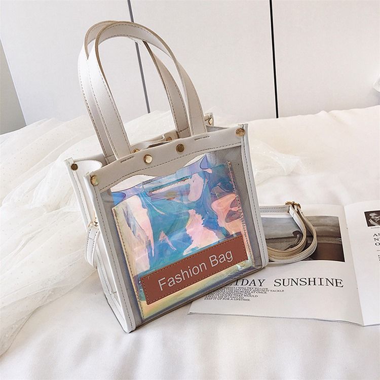Bolsas De Mão Quadradas Com Cartas De Linha