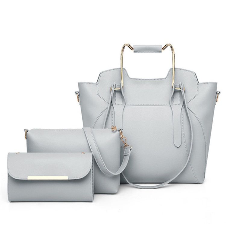 Conjunto De Bolsa Flexível De Pu Simples E Casual