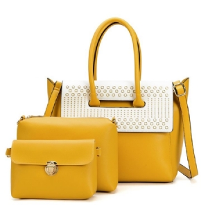 Conjunto De Bolsa De Patchwork De Pu De Primavera
