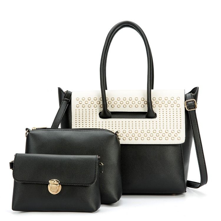Conjunto De Bolsa De Patchwork De Pu De Primavera