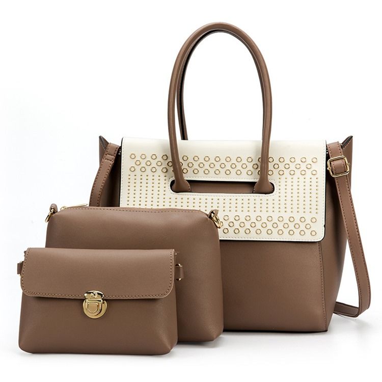 Conjunto De Bolsa De Patchwork De Pu De Primavera