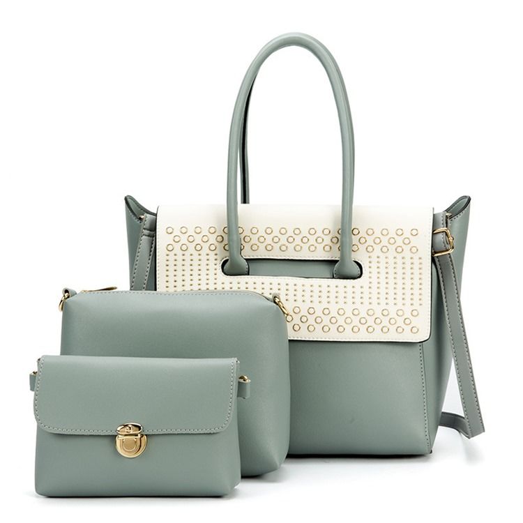 Conjunto De Bolsa De Patchwork De Pu De Primavera