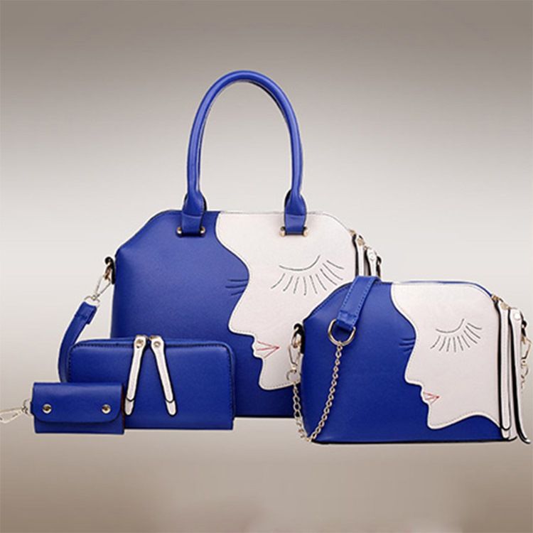 Sacolas De Patchwork Da Moda All Match (4 Bolsas)