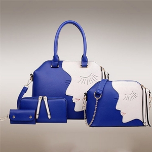 Sacolas De Patchwork Da Moda All Match (4 Bolsas)