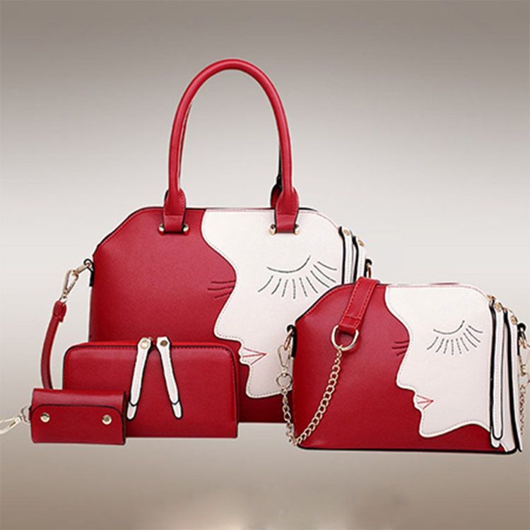 Sacolas De Patchwork Da Moda All Match (4 Bolsas)