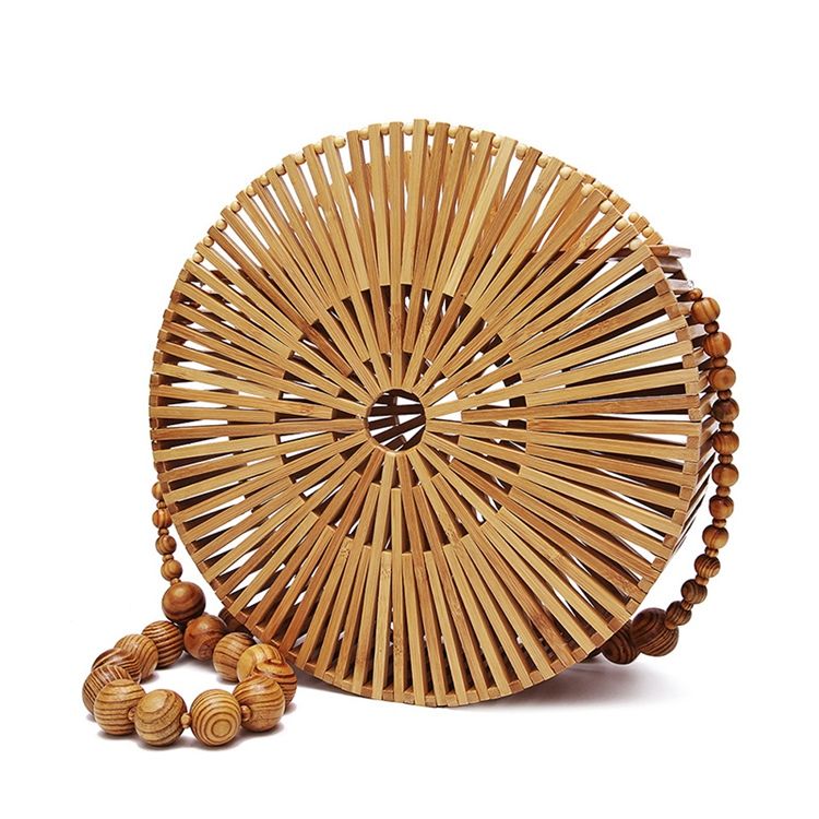 Sacos De Bambu De Corpo Cruzado Circulares Simples Tricotados