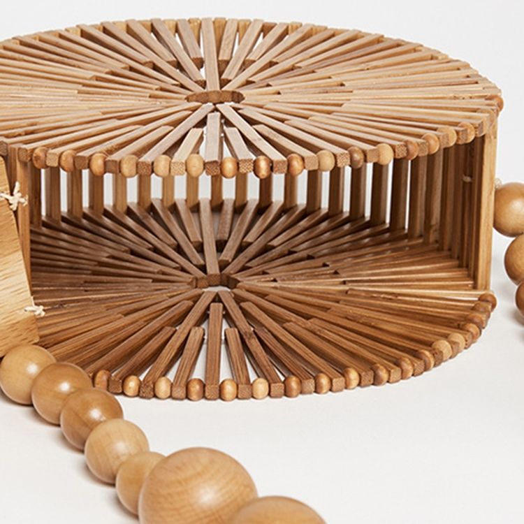 Sacos De Bambu De Corpo Cruzado Circulares Simples Tricotados