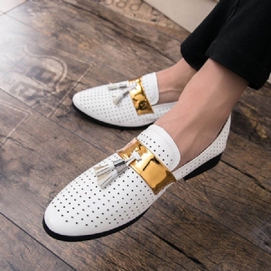 Bloco De Cor De Franja Oca Em Oxfords Masculinos