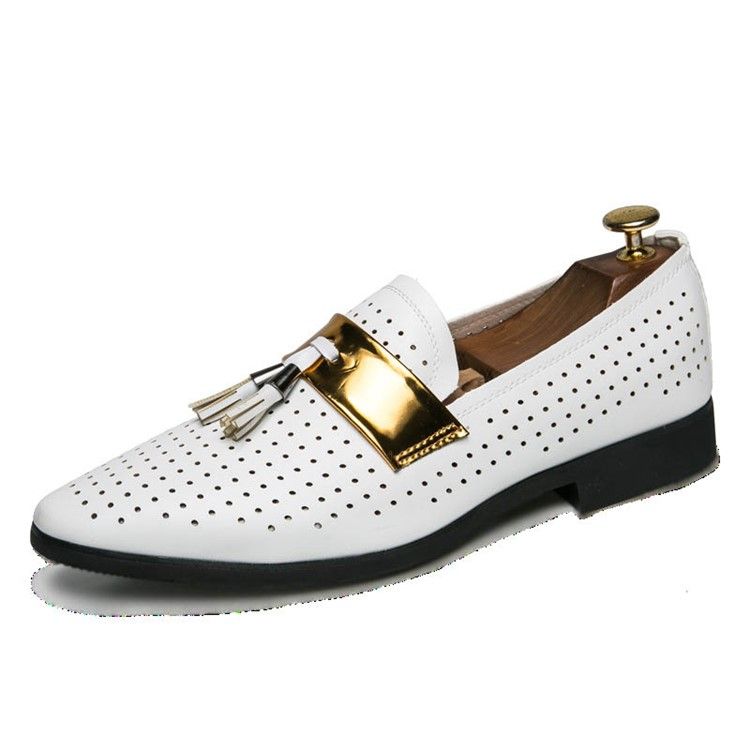 Bloco De Cor De Franja Oca Em Oxfords Masculinos