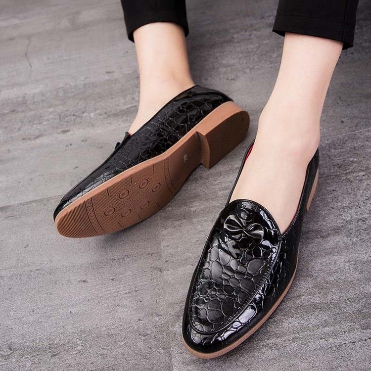 Bowknot Slip-on Color Block Sapatilhas Masculinas