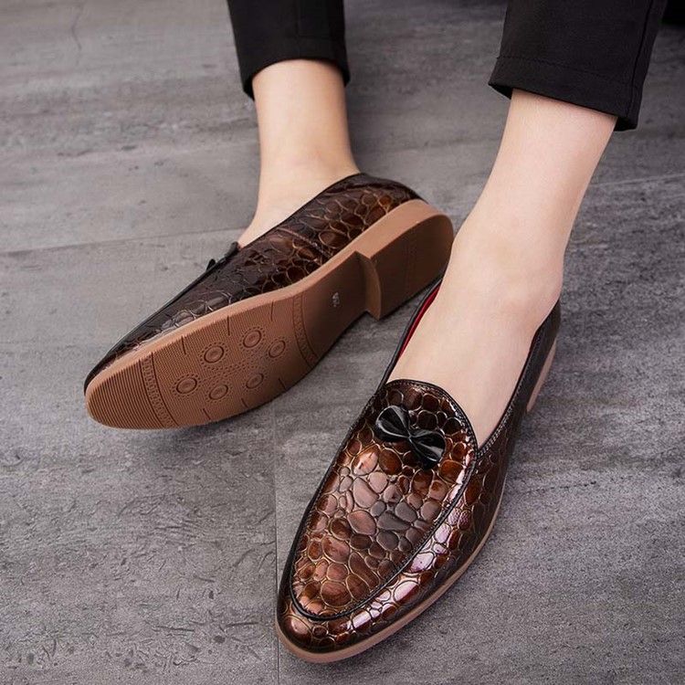 Bowknot Slip-on Color Block Sapatilhas Masculinas