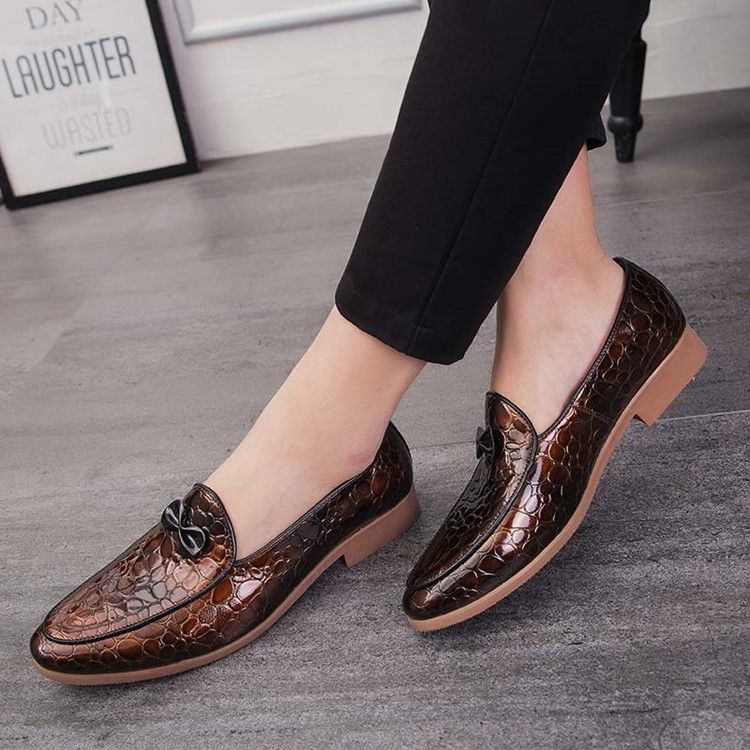 Bowknot Slip-on Color Block Sapatilhas Masculinas