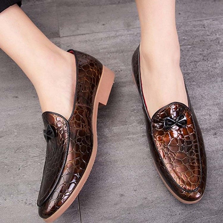 Bowknot Slip-on Color Block Sapatilhas Masculinas