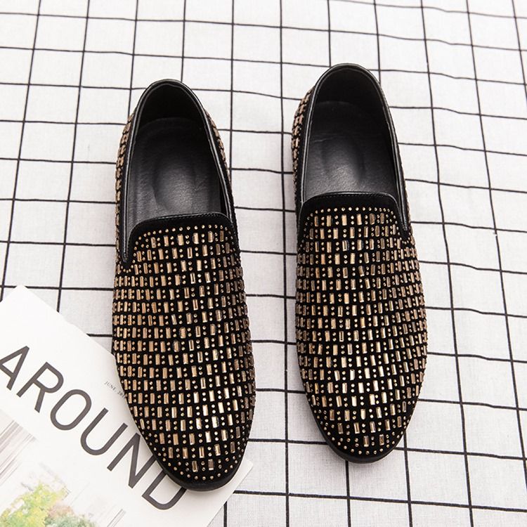 Corte Decotado Superior Slip-on Round Toe Masculino Oxfords