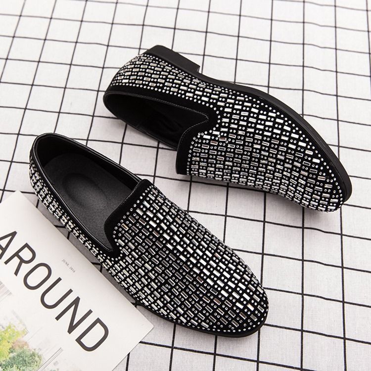 Corte Decotado Superior Slip-on Round Toe Masculino Oxfords