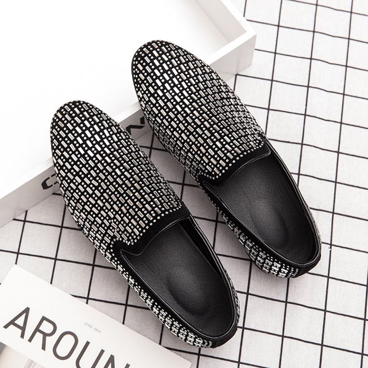 Corte Decotado Superior Slip-on Round Toe Masculino Oxfords