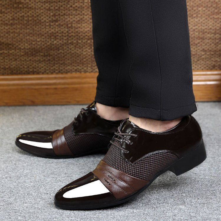Lace-up Low-cut Upper Homens Oxfords