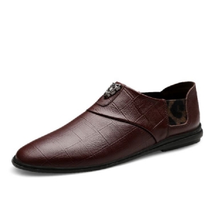 Oxfords De Couro De Corte Baixo Liso Masculino