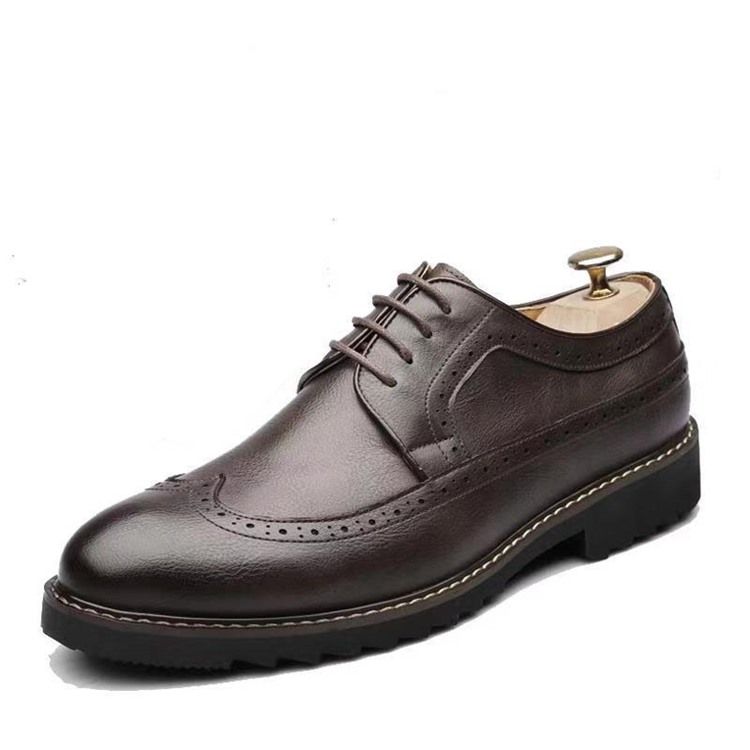 Oxfords Masculinos De Dedo Do Pé Pontiagudo Liso Com Cordões