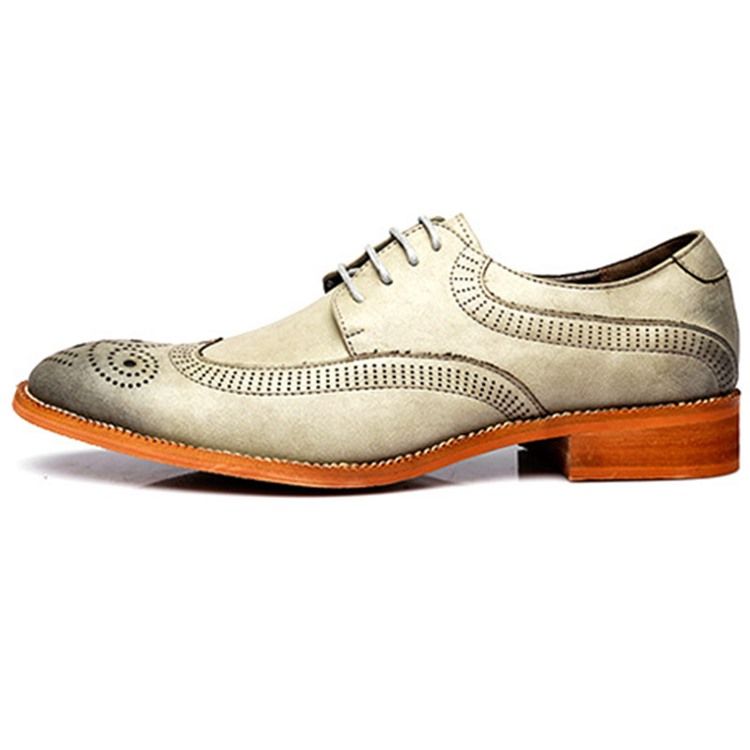 Oxfords Masculinos De Salto Liso Com Cadarço
