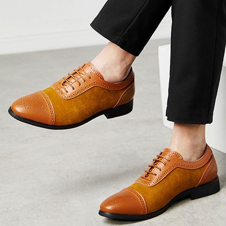 Patchwork Decotado Superior Com Cordões Oxfords Masculinos