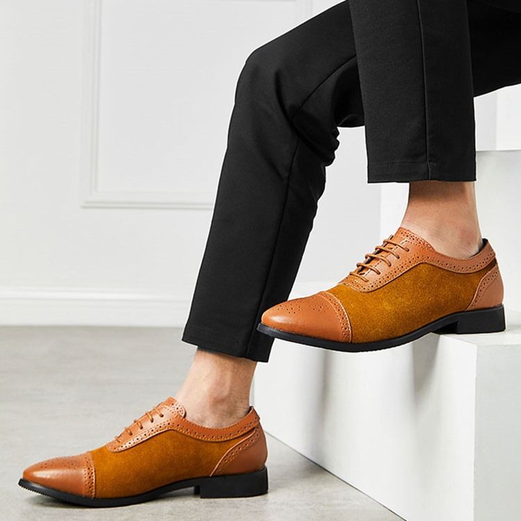 Patchwork Decotado Superior Com Cordões Oxfords Masculinos
