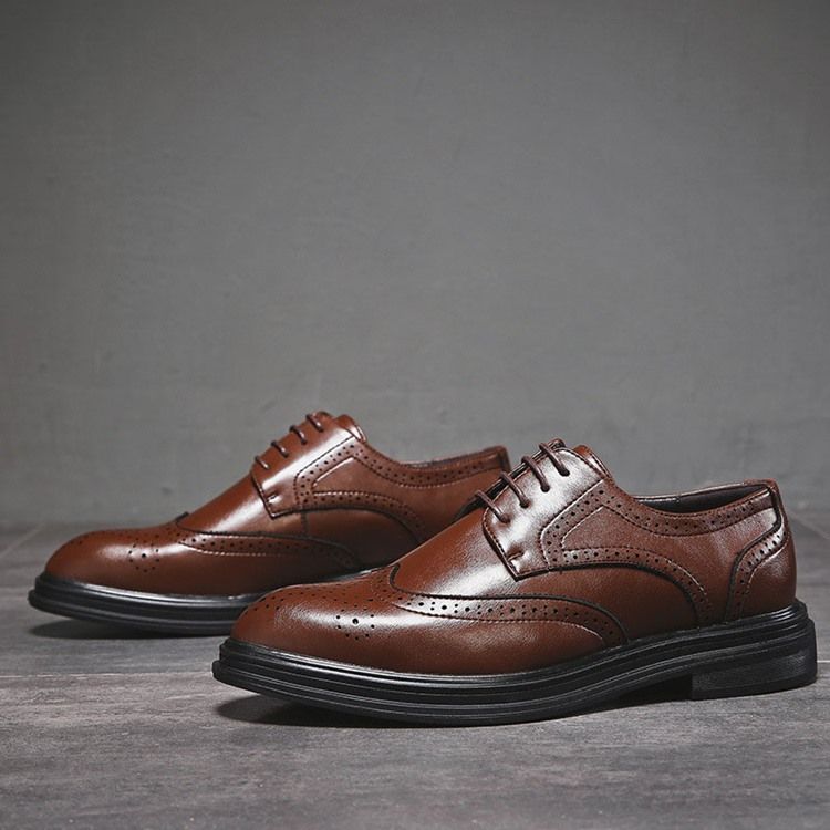 Plain England Low-cut Upper Lace-up Homens Oxfords