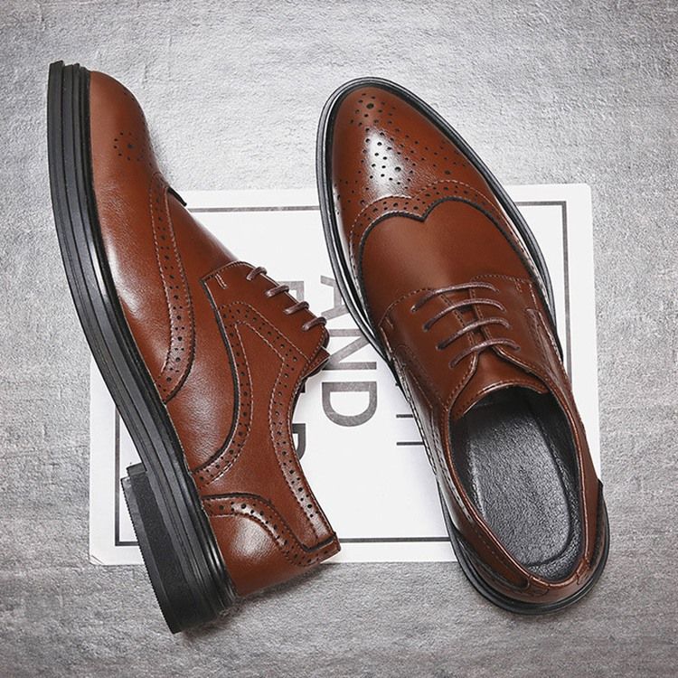 Plain England Low-cut Upper Lace-up Homens Oxfords