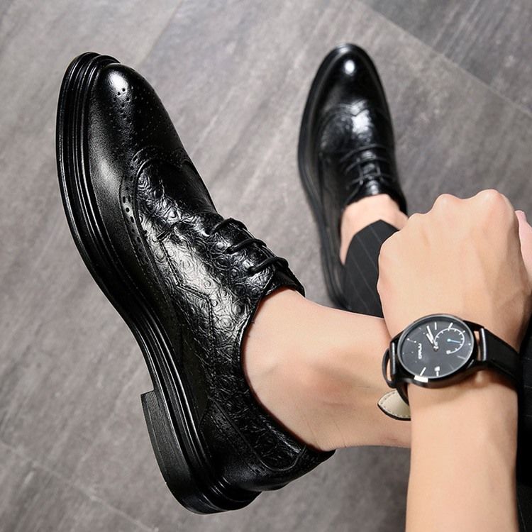 Pu Lace-up Toe Redondo Masculino Oxfords