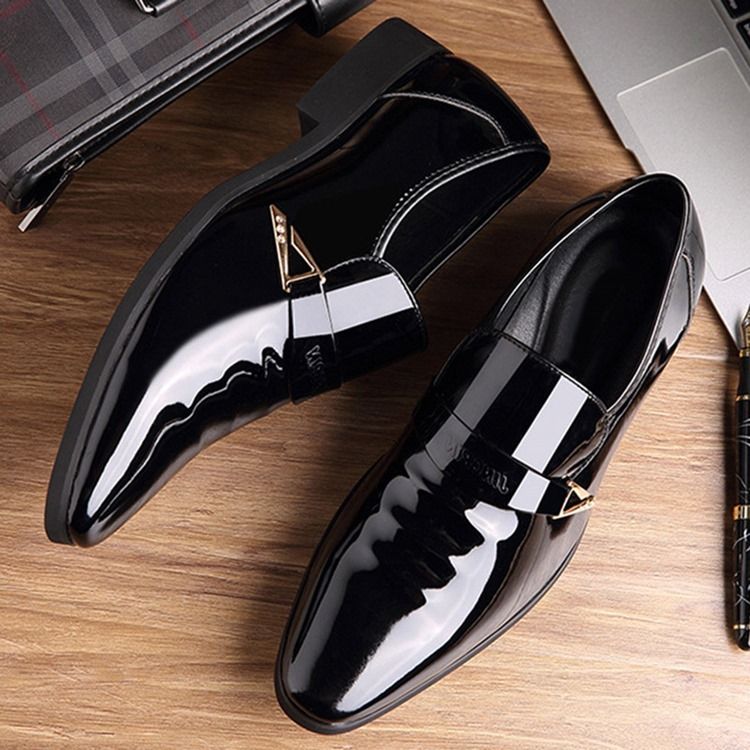 Pu Lantejoula Slip-on Masculino Sapatos Oxford
